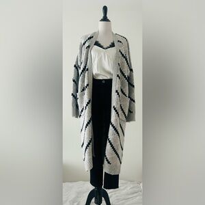 For the Republic M oversized long car coat neutral Black winter sweater